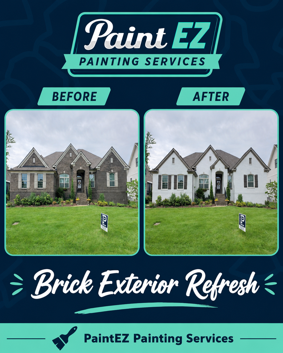 Exterior painting work from Morgan Remodeling preferred trade partner — brick exterior refresh in the Triangle NC