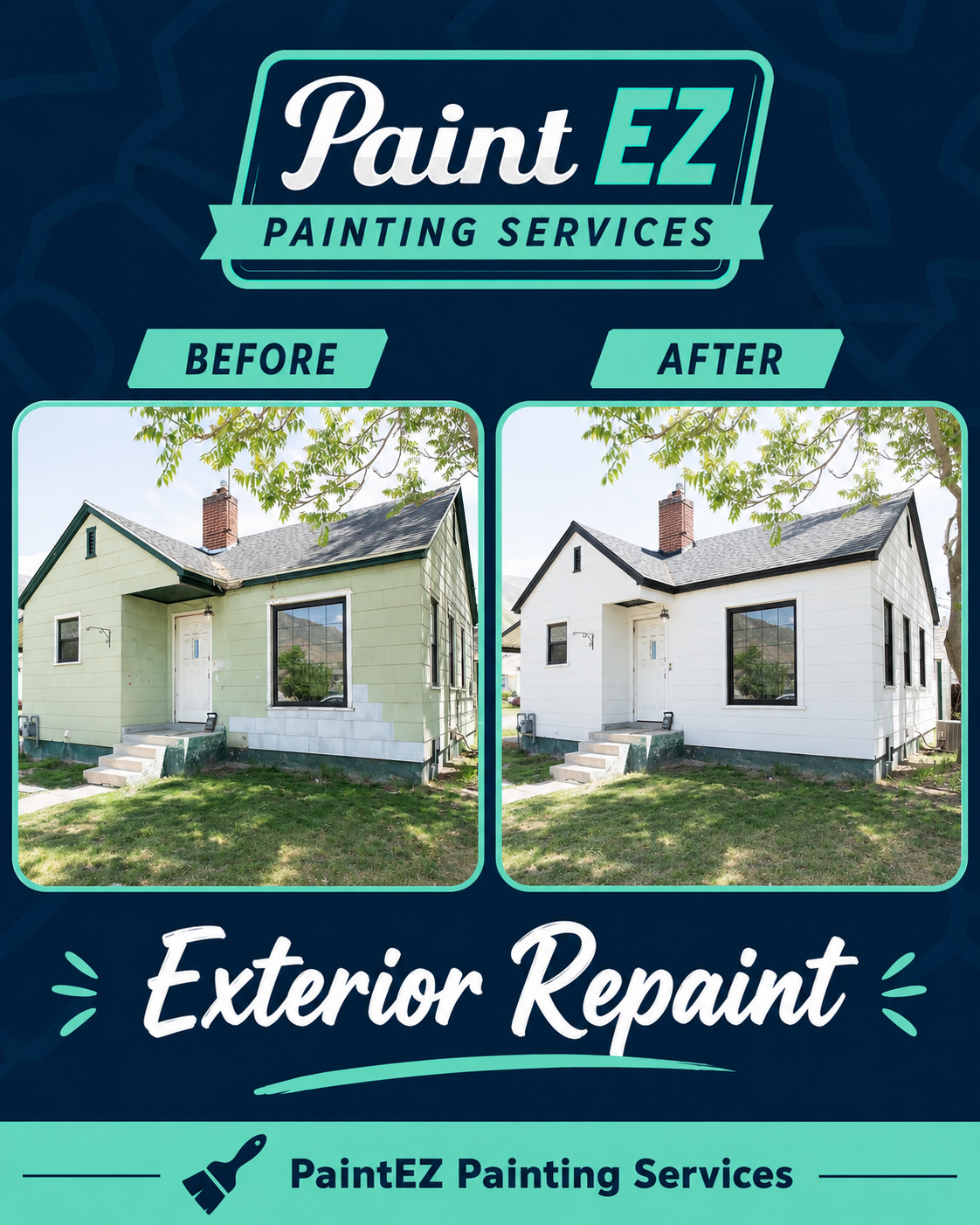 Exterior painting work from Morgan Remodeling preferred trade partner — full home exterior repaint